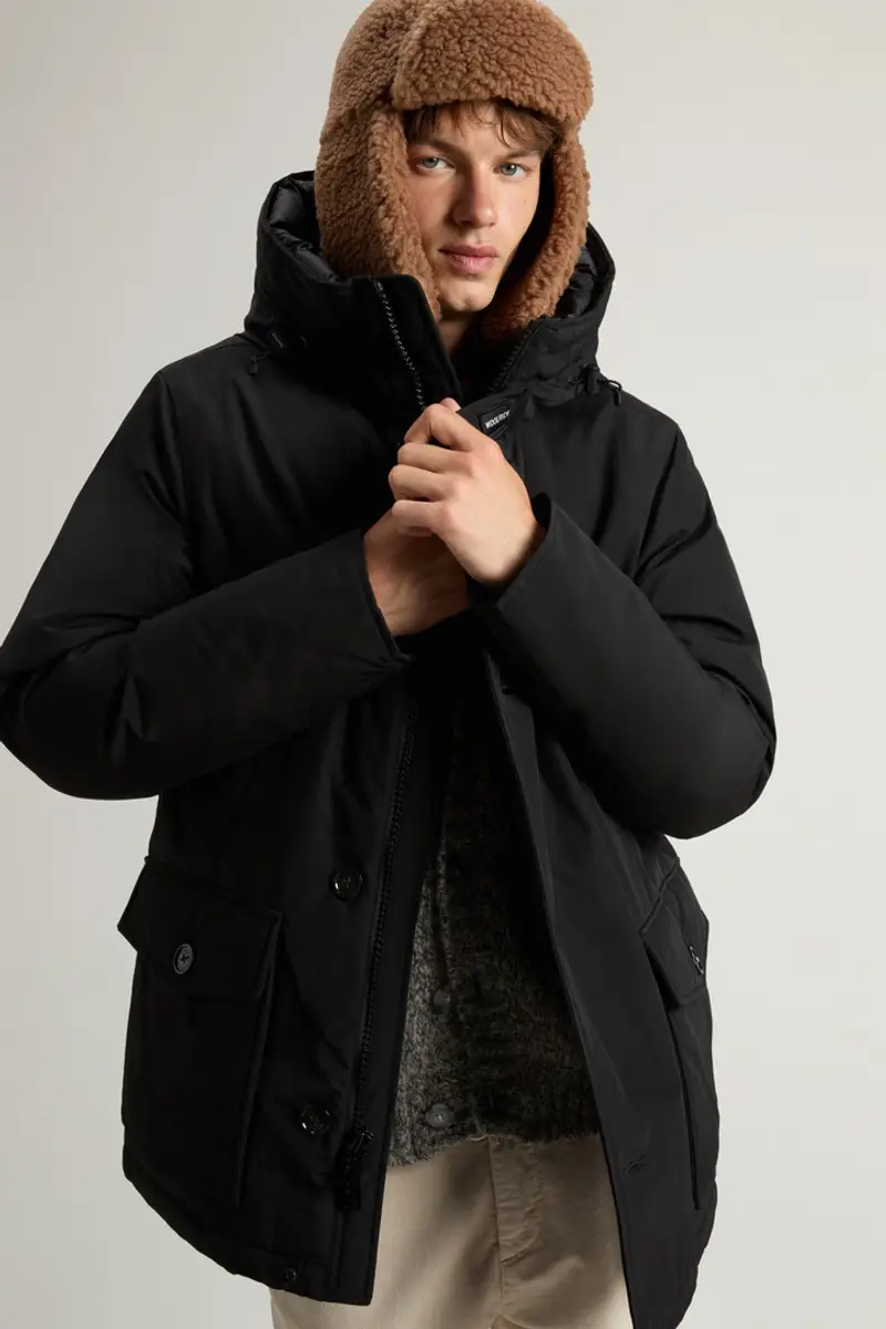 Uomo Arctic Anorak in Ramar Cloth Nero Black miniatura 3