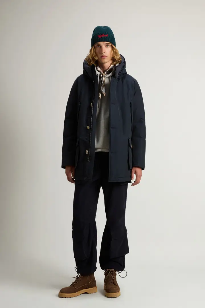 uomo Arctic Parka in Ramar Cloth Blu Melton Blue