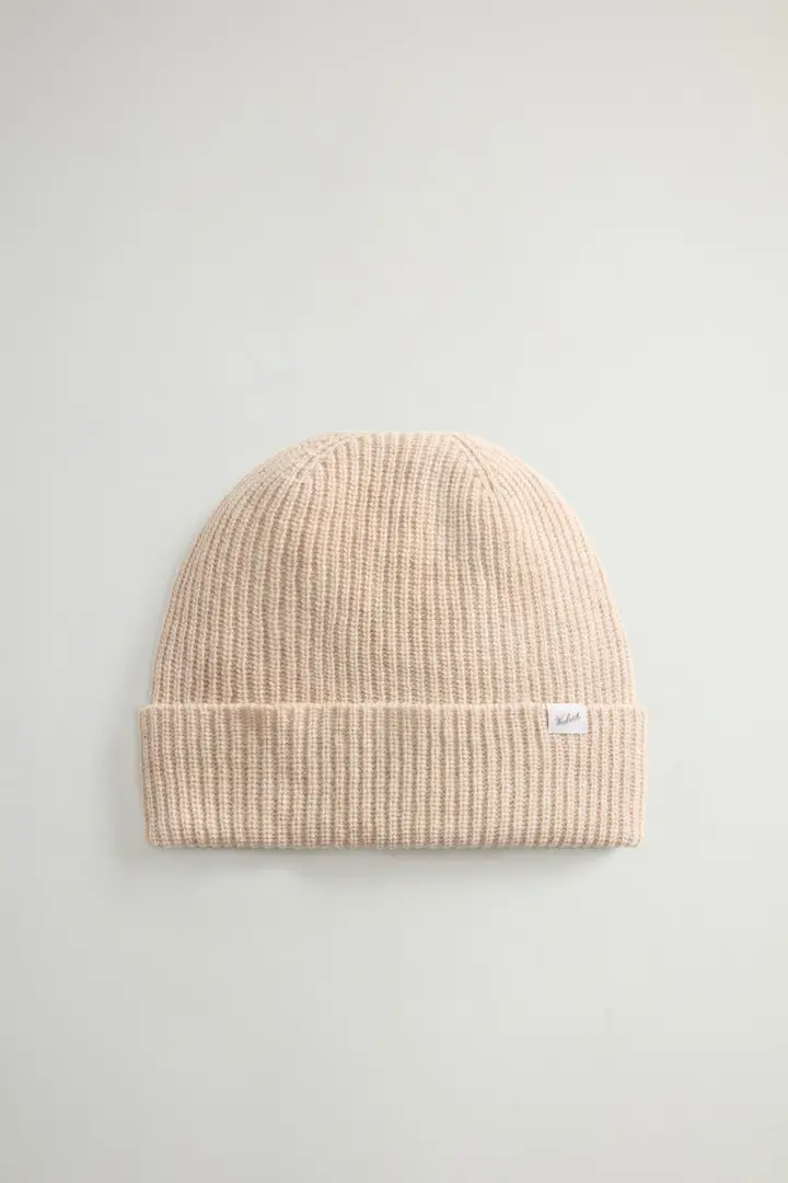 Uomo Berretto in misto lana Bianco Milky Cream