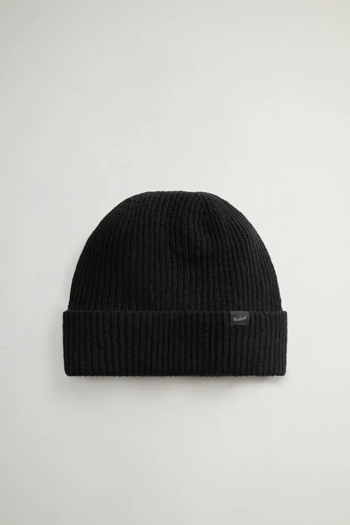 Uomo Berretto in misto lana Nero Black