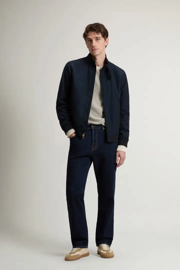 uomo Bomber Lewis in Light Ramar Blu Melton Blue