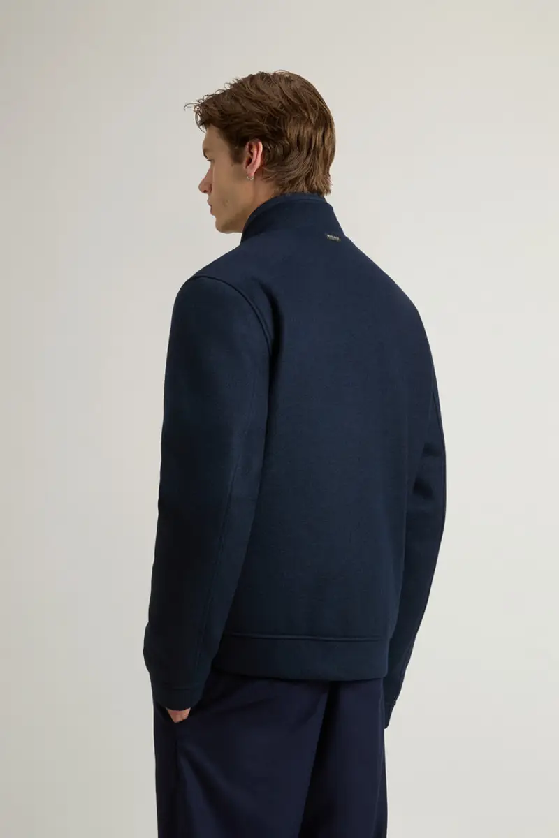 Uomo Bomber Lewis in misto lana e cotone Blu Melton Blue miniatura 2