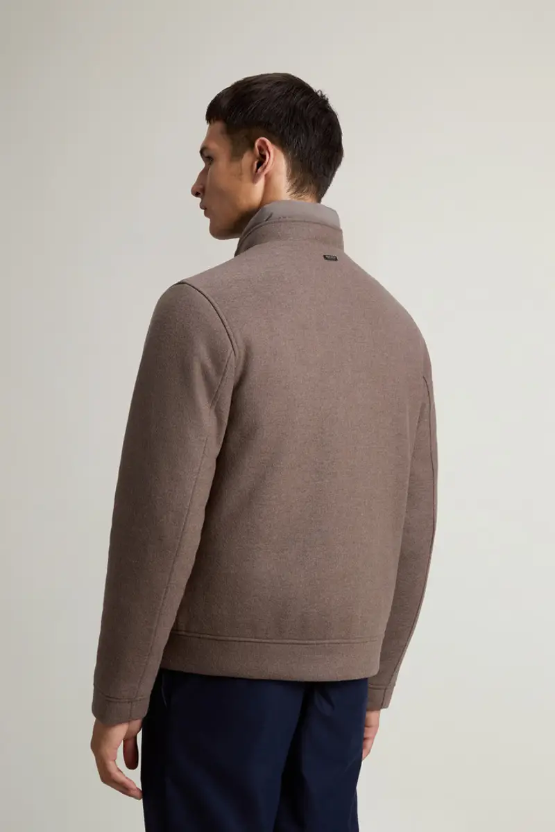 Uomo Bomber Lewis in misto lana e cotone Marrone Falcon miniatura 2