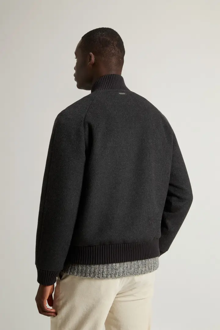 Uomo Bomber Miles in misto lana Grigio Dark Grey Melange miniatura 2