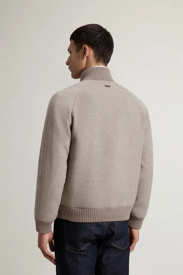 Uomo Bomber Miles in misto lana Grigio Dove Melange miniatura 2