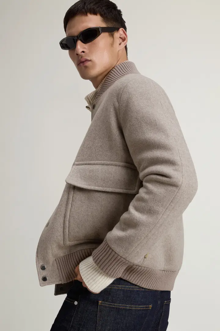 Uomo Bomber Miles in misto lana Grigio Dove Melange miniatura 3