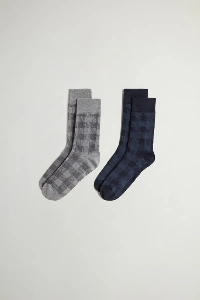 Uomo Calzini in misto cotone Blu Blue Grey