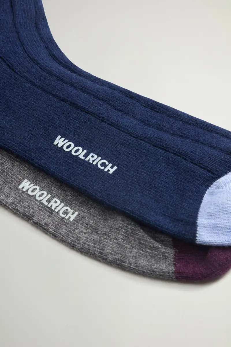 Uomo Calzini in misto lana e cashmere Blu Blue Grey miniatura 2