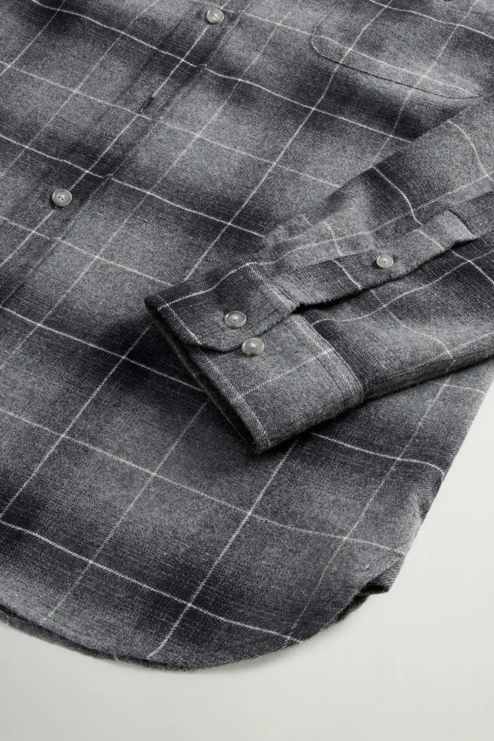 Uomo Camicia a quadri in flanella di puro cotone Grigio Grey Check miniatura 2