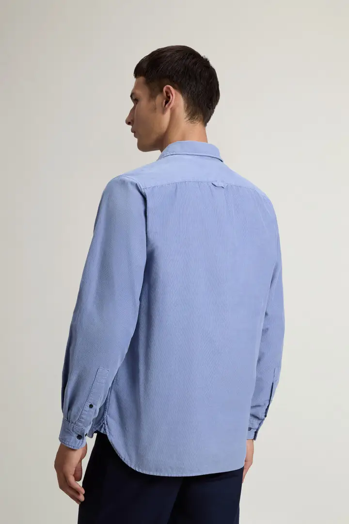 Uomo Camicia in velluto a coste Blu Marine miniatura 2