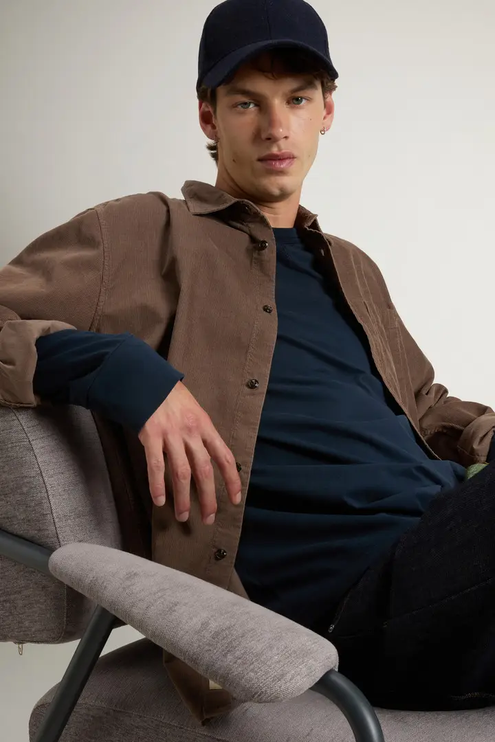 Uomo Camicia in velluto a coste Marrone Falcon miniatura 3