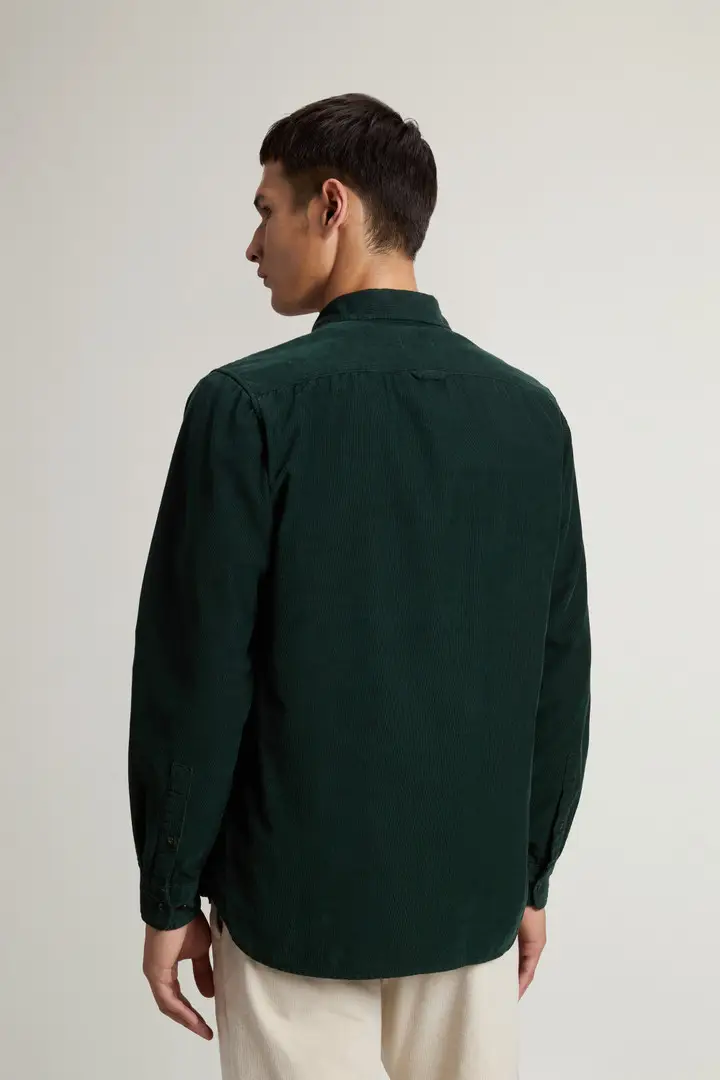 Uomo Camicia in velluto a coste Verde Dark Holly Green miniatura 2