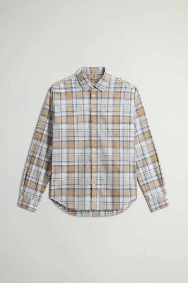 uomo Camicia Warren in puro cotone a quadri Blu Light Blue Check