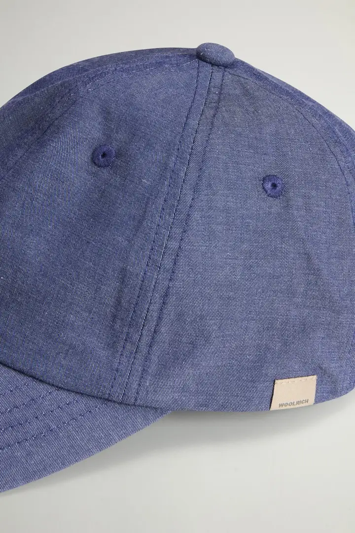 uomo Cappellino baseball in denim di cotone Blu Medium Indigo miniatura 2