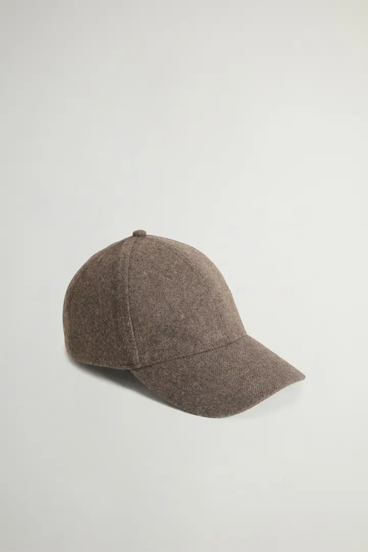 Uomo Cappellino in misto lana italiana riciclata Marrone Falcon