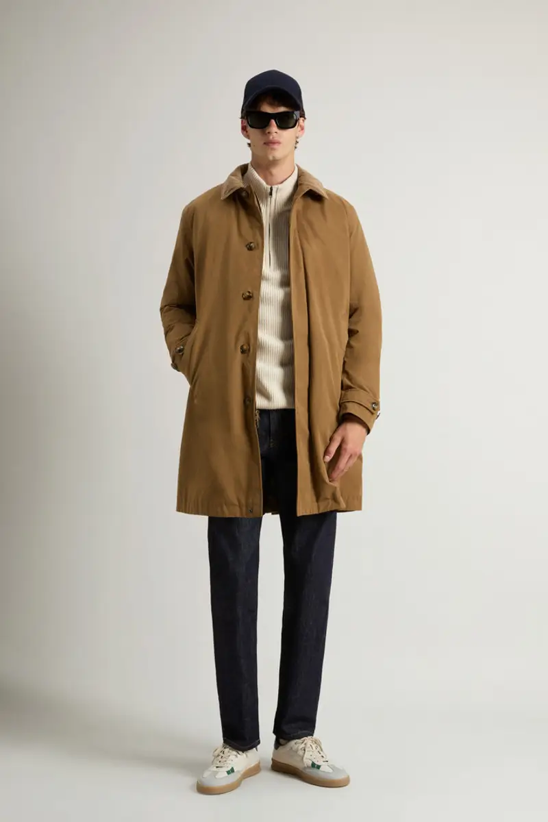 Uomo Cappotto 2 in 1 in Mountain Cloth Marrone Coffee