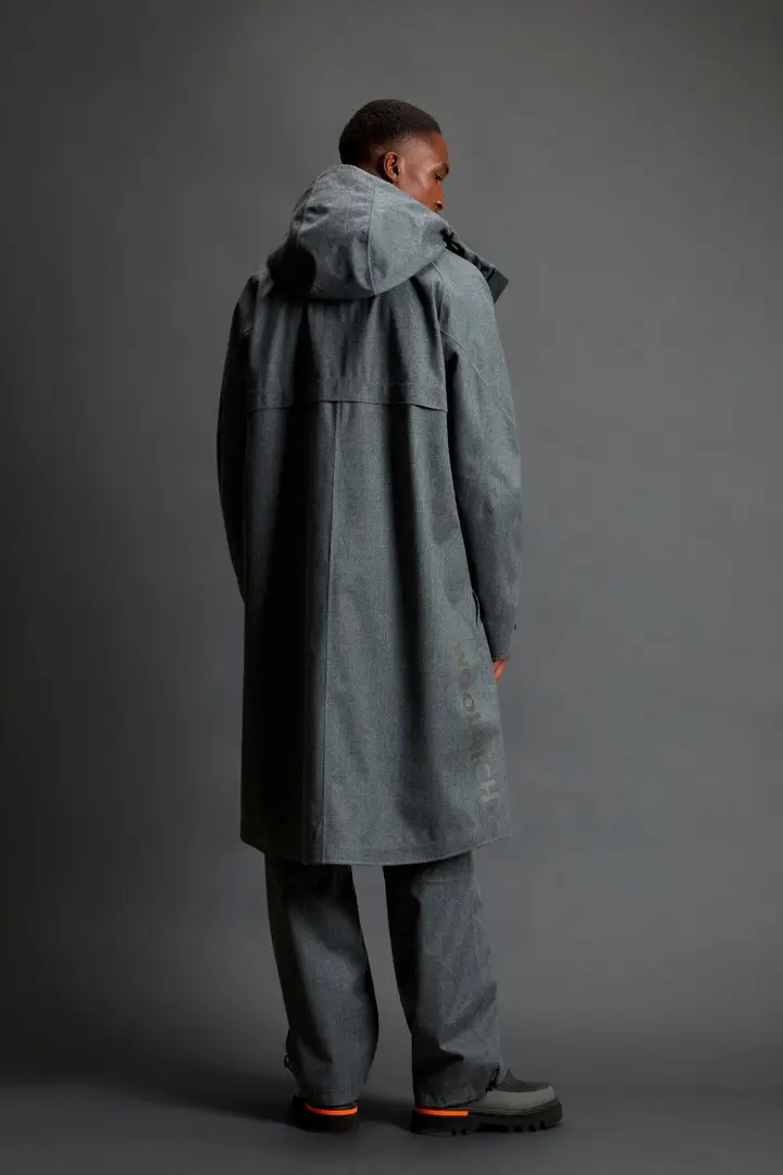 Uomo Cappotto in pura lana vergine italiana con cappuccio by Todd Snyder Grigio Medium Grey Melange miniatura 2