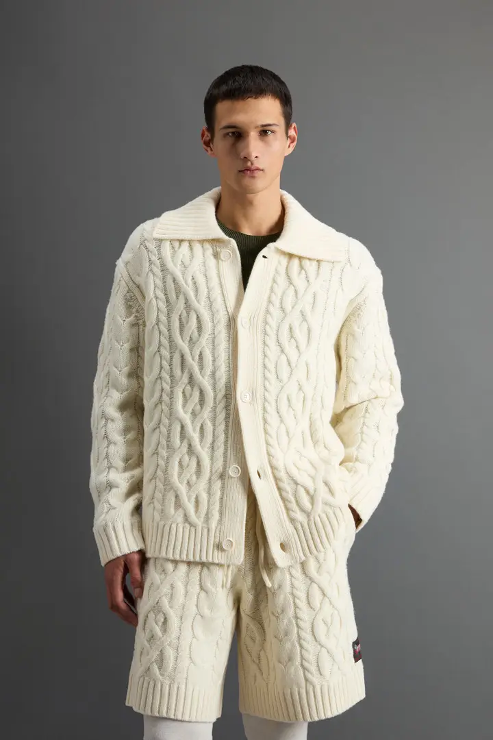 Woolrich Cardigan Uomo Crema 4176255
