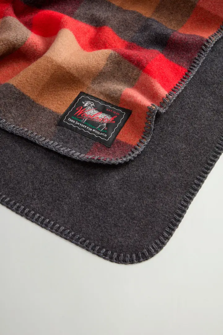 Uomo Coperta in puro cashmere con motivo a quadri by Todd Snyder Multicolore Red Grey Check miniatura 2