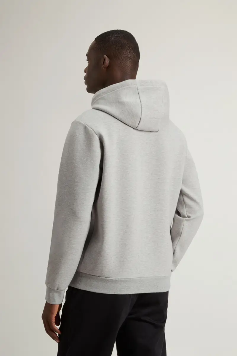 Woolrich Uomo Felpa con cappuccio in misto cotone interlock Grigio Taglia S miniatura 2