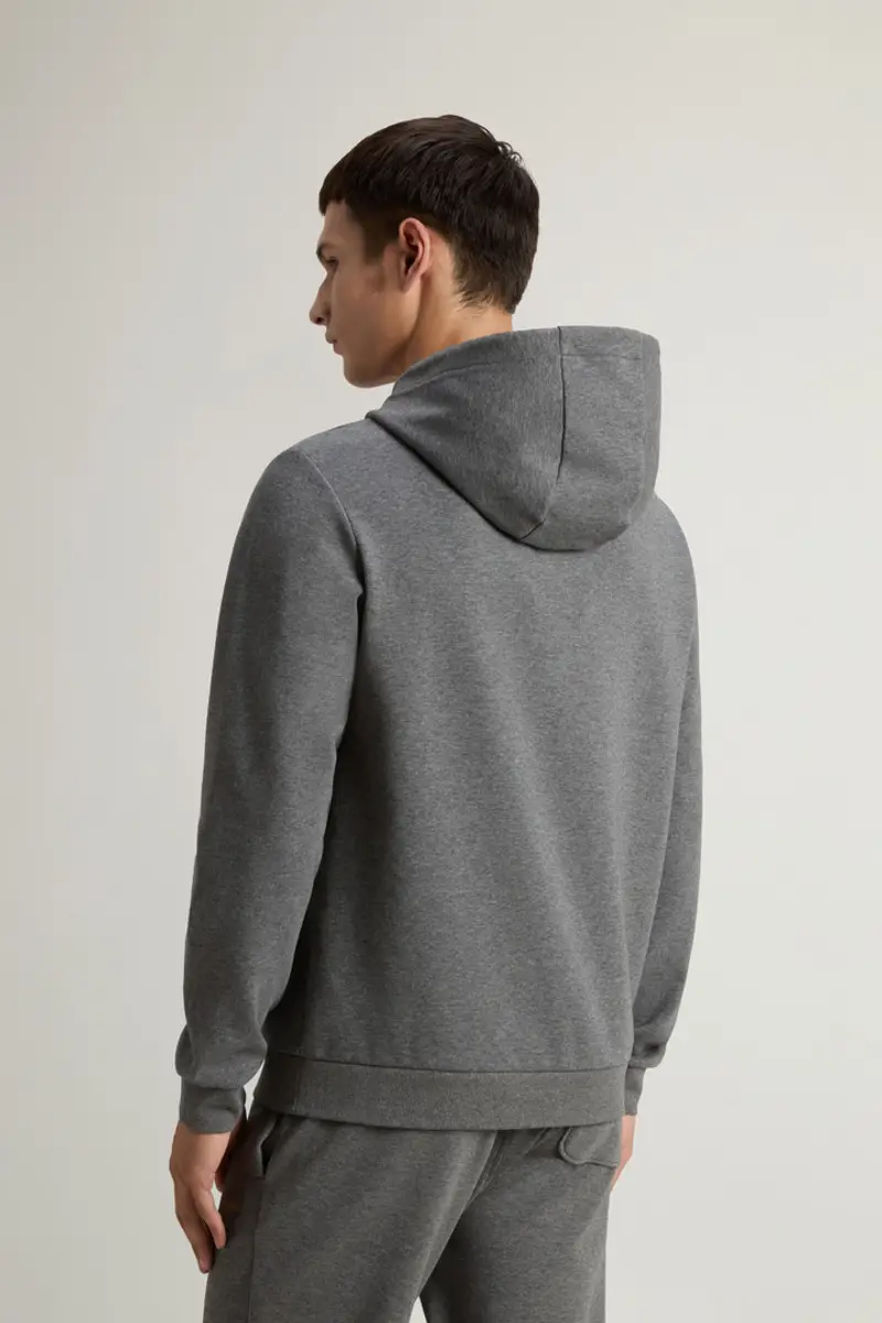 Woolrich Uomo Felpa con cappuccio in misto cotone interlock Grigio Taglia S miniatura 2