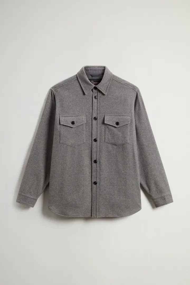 uomo Giacca a camicia a quadri in puro cashmere by Todd Snyder Grigio