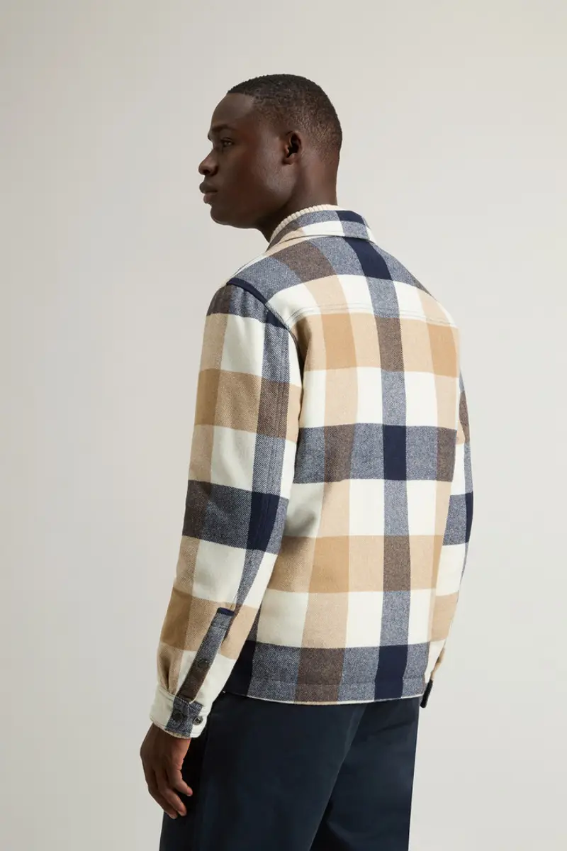 Uomo Giacca a camicia Alaskan Check in misto lana italiana riciclata Bianco Cream Buffalo miniatura 2