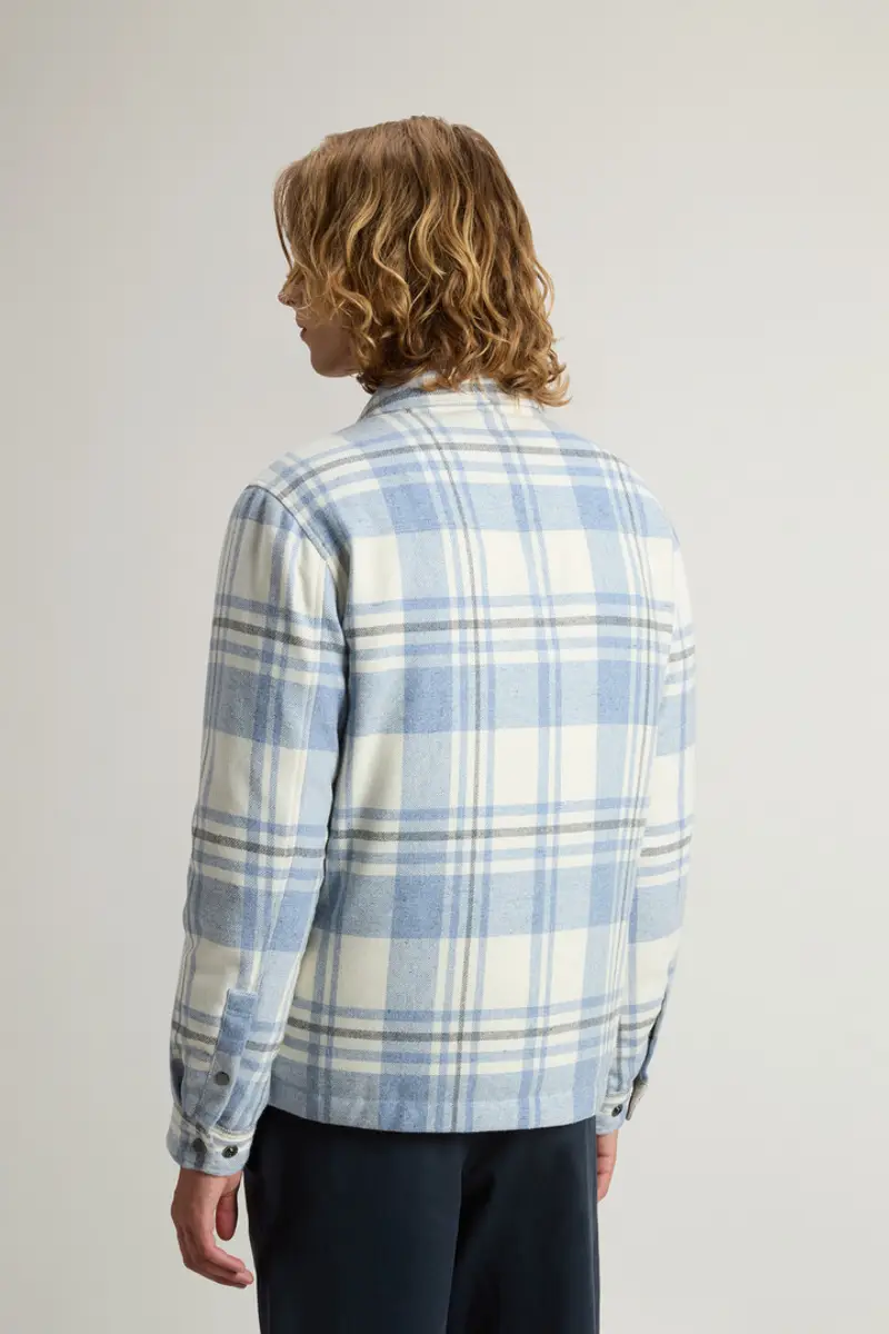 Uomo Giacca a camicia Alaskan Check in misto lana italiana riciclata Blu Marine Check miniatura 2