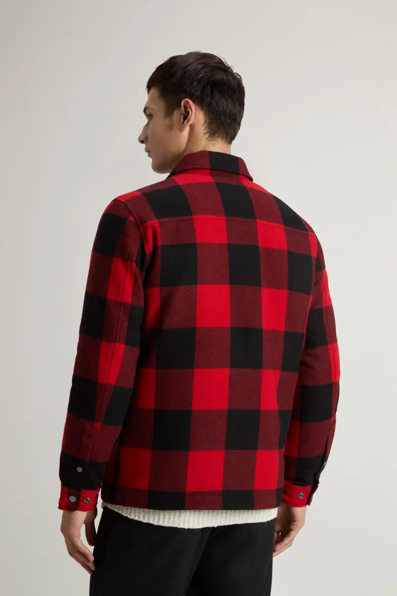 Uomo Giacca a camicia Alaskan Check in misto lana italiana riciclata Rosso Red Buffalo miniatura 2