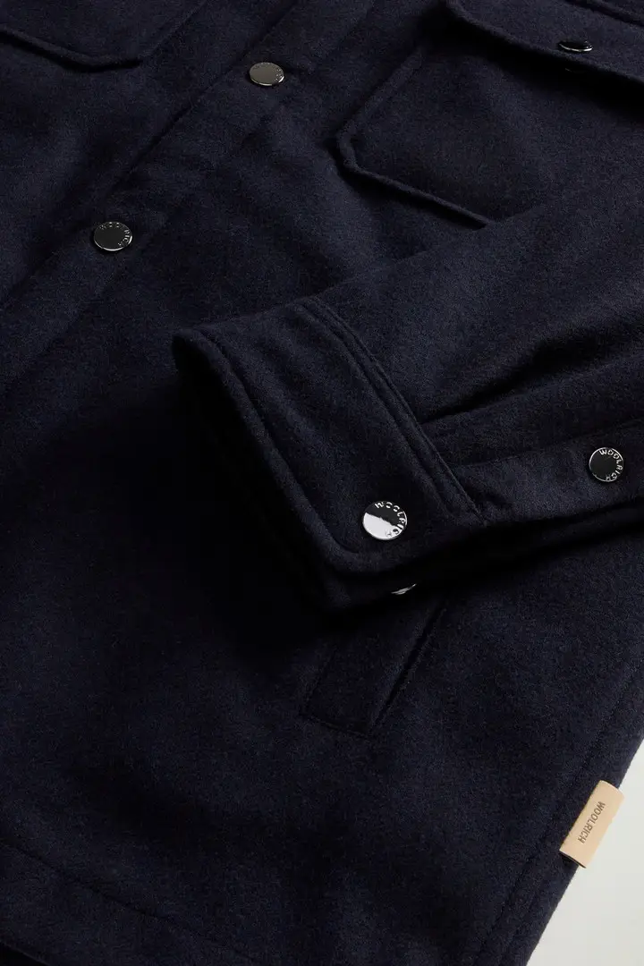 Uomo Giacca a camicia Alaskan in misto lana italiana Melton riciclata Blu Melton Blue miniatura 2