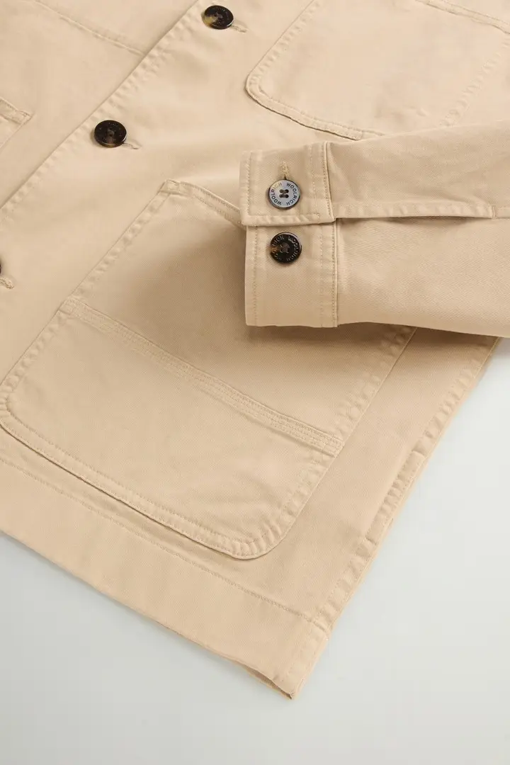 uomo Giacca a camicia Chore tinta in capo in twill di cotone Beige Travertine miniatura 2