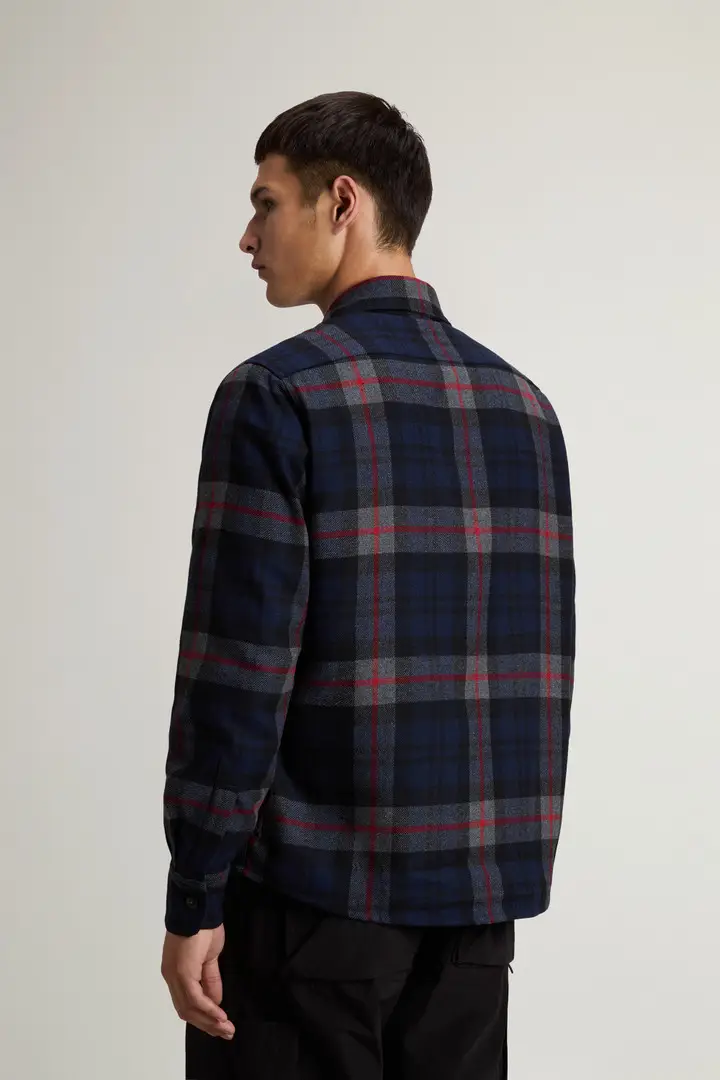 Uomo Giacca a camicia di flanella Oxbow in misto lana con motivo a quadri Multicolore Navy Check miniatura 2