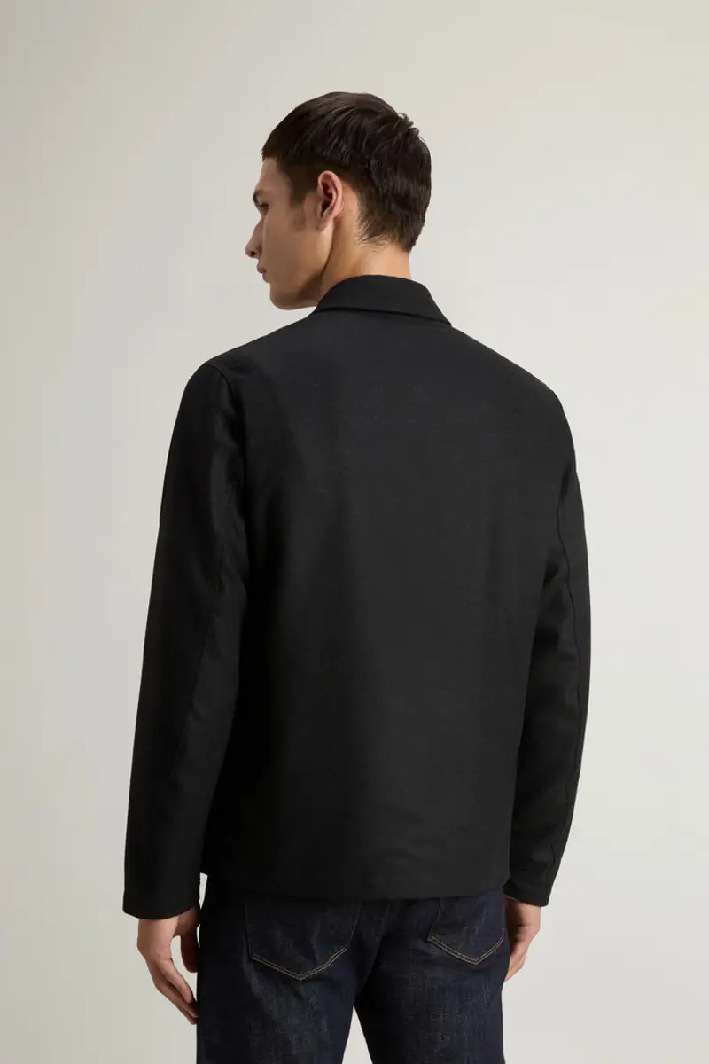 Uomo Giacca a camicia in flanella di misto lana Grigio Charcoal Melange miniatura 2