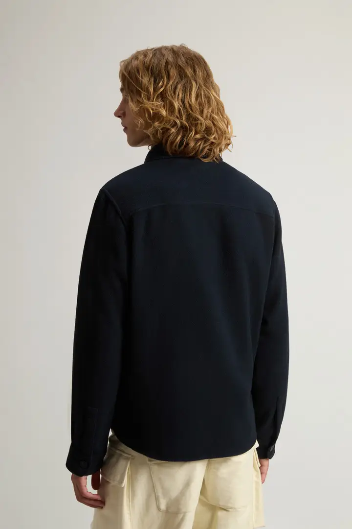 Uomo Giacca a camicia in misto lana con motivo a quadri Blu Melton Blue miniatura 2