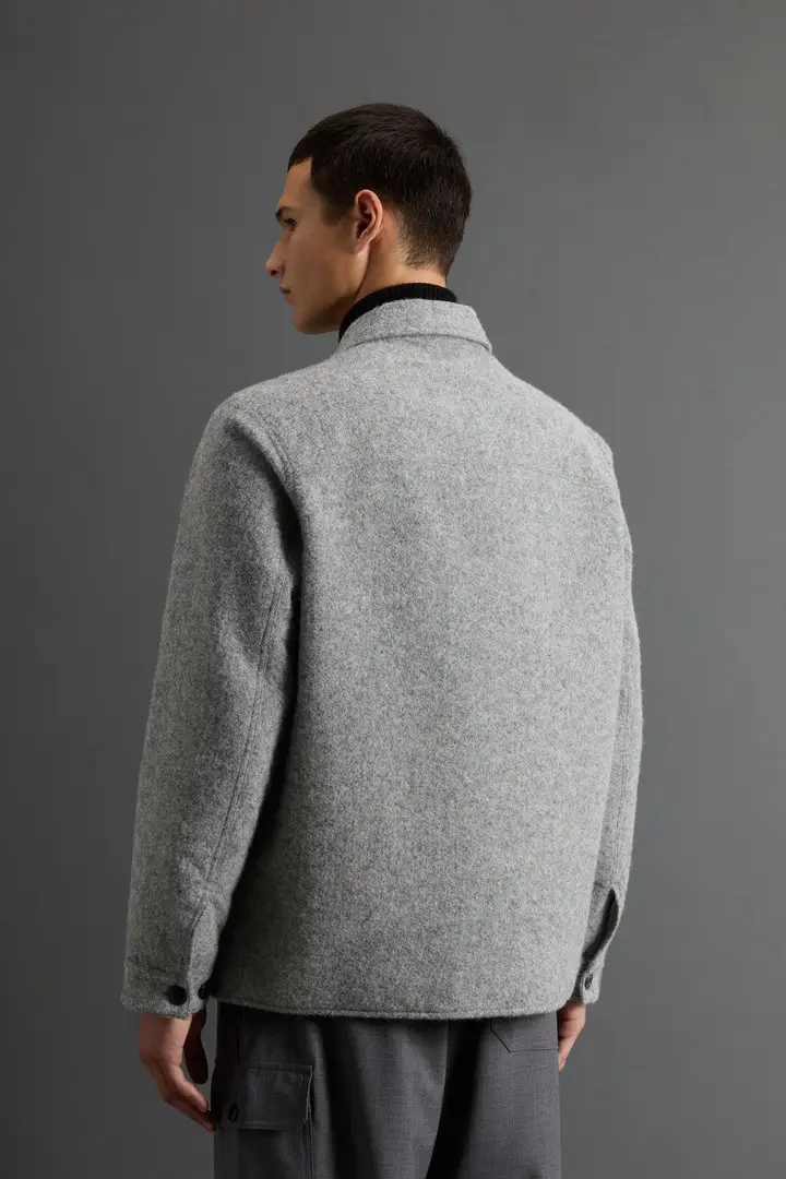 uomo Giacca a camicia in misto lana italiana con rivestimento riflettente by Todd Snyder Grigio Grey miniatura 2