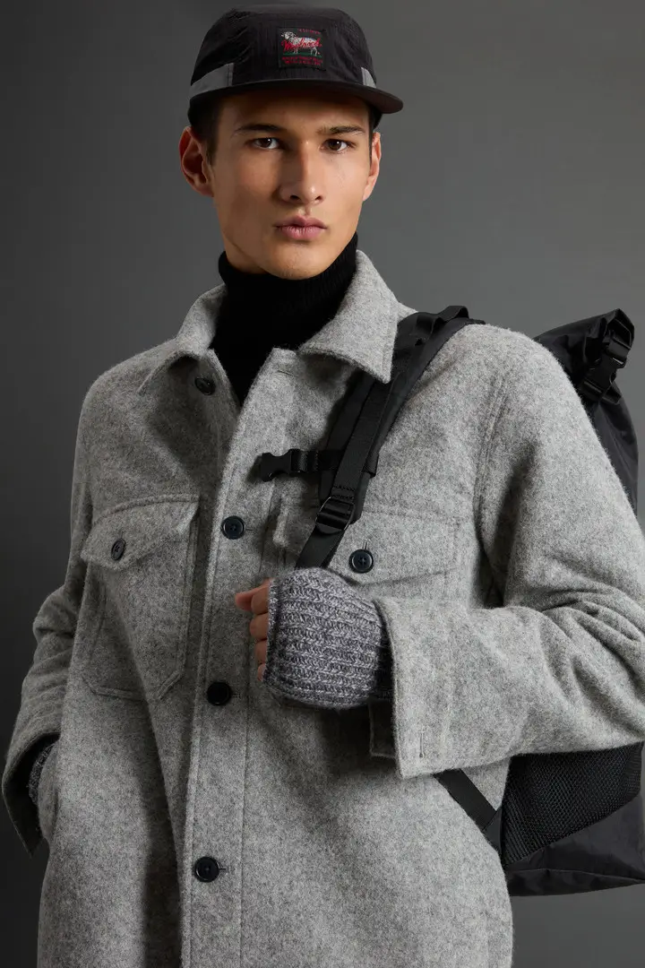 uomo Giacca a camicia in misto lana italiana con rivestimento riflettente by Todd Snyder Grigio Grey miniatura 3