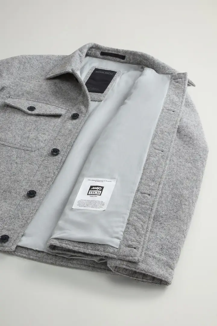 uomo Giacca a camicia in misto lana italiana con rivestimento riflettente by Todd Snyder Grigio Grey miniatura 3