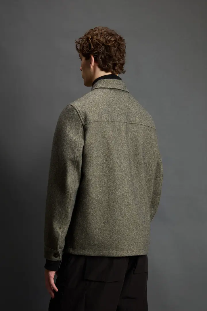 Uomo Giacca a camicia in misto lana italiana e cotone by Todd Snyder Grigio Warm Grey Melange miniatura 2