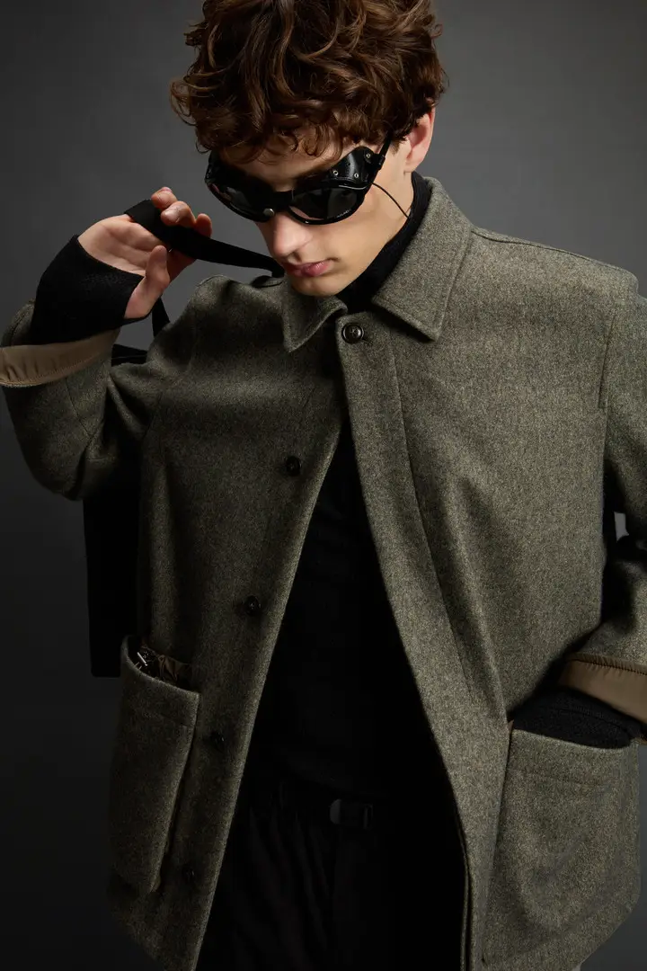 Uomo Giacca a camicia in misto lana italiana e cotone by Todd Snyder Grigio Warm Grey Melange miniatura 3