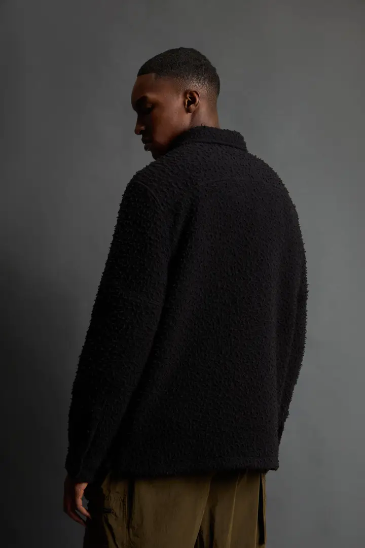 Uomo Giacca a camicia in misto lana vergine italiana del Casentino by Todd Snyder Nero Black miniatura 2