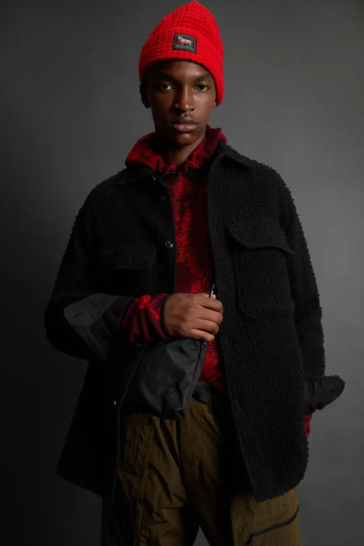 Uomo Giacca a camicia in misto lana vergine italiana del Casentino by Todd Snyder Nero Black miniatura 3