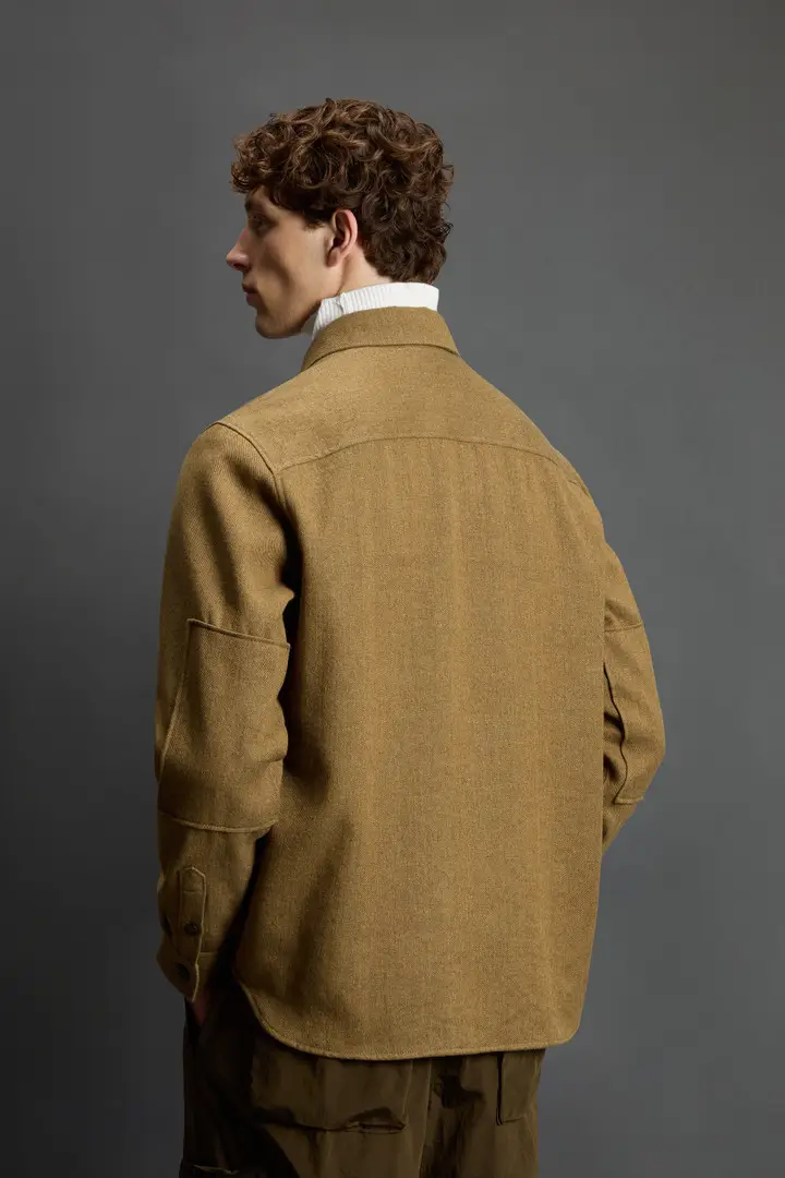 Uomo Giacca a camicia in misto lino, lana vergine italiana e cashmere by Todd Snyder Beige Light Brolive Melange miniatura 2