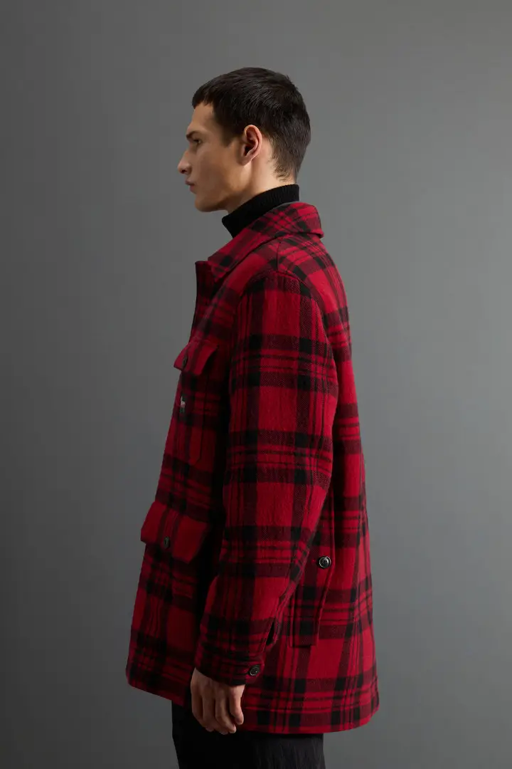 uomo Giacca a quadri in misto lana Lyria con cappuccio rimovibile by Todd Snyder Rosso Red Check miniatura 3