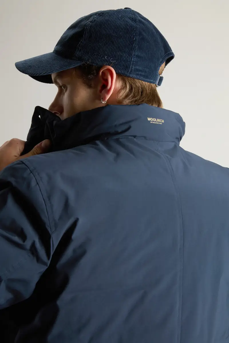 Uomo Giacca Cloud con collo alto Blu Melton Blue miniatura 3