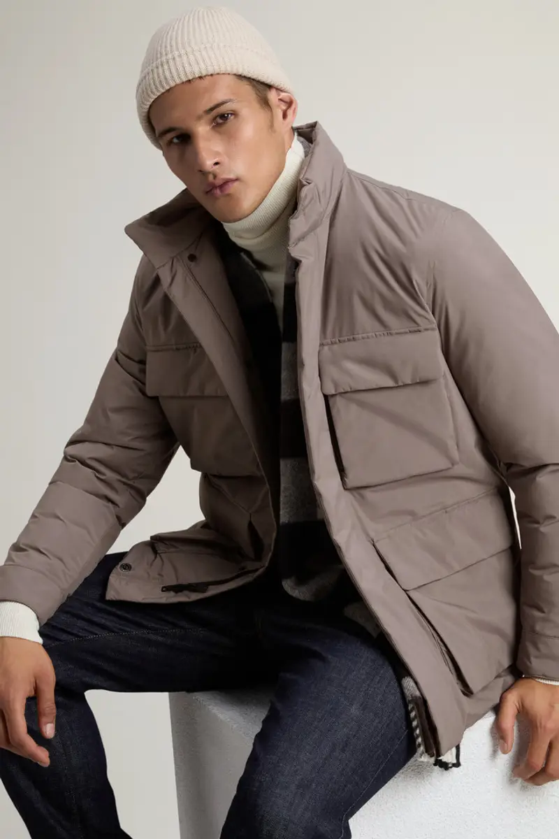 Woolrich Uomo Giacca Cloud con collo alto Marrone Taglia XS miniatura 3