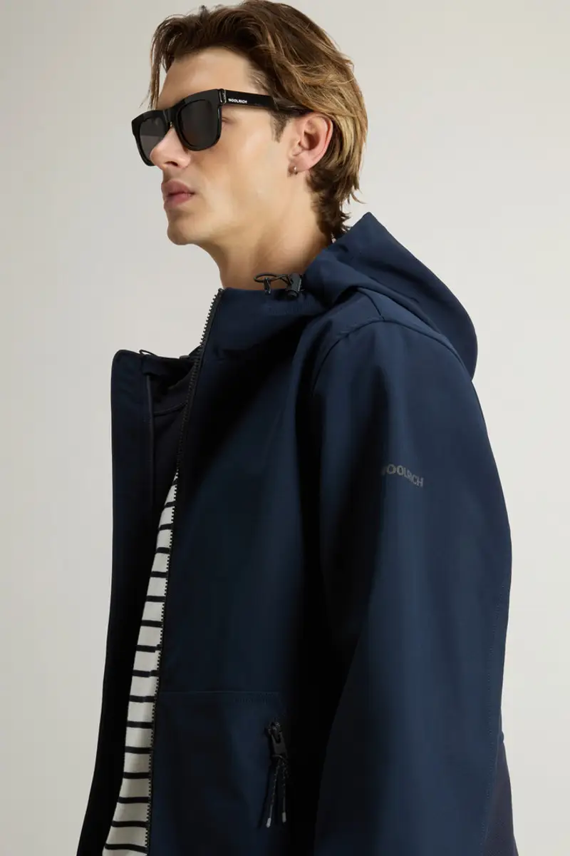 Woolrich Uomo Giacca in Tech Softshell Blu Taglia XXS miniatura 3