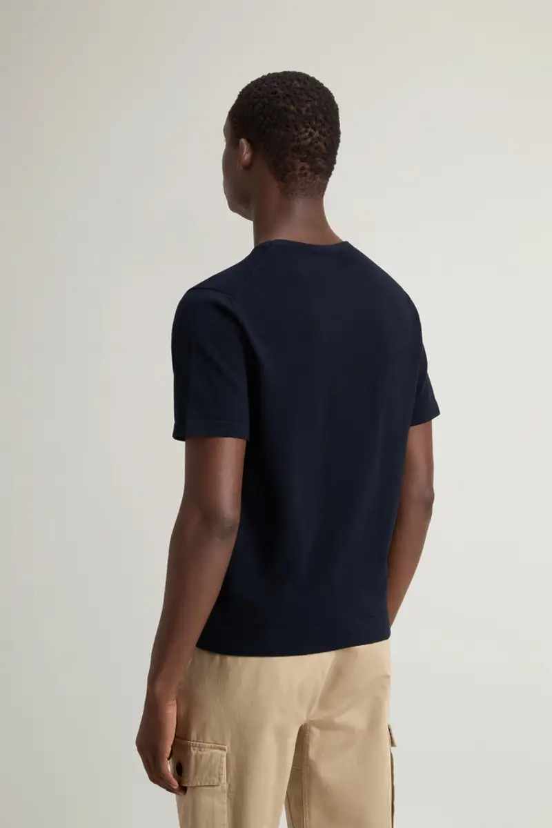 Woolrich Uomo Maglia a maniche corte in puro cotone Blu Taglia XS miniatura 2