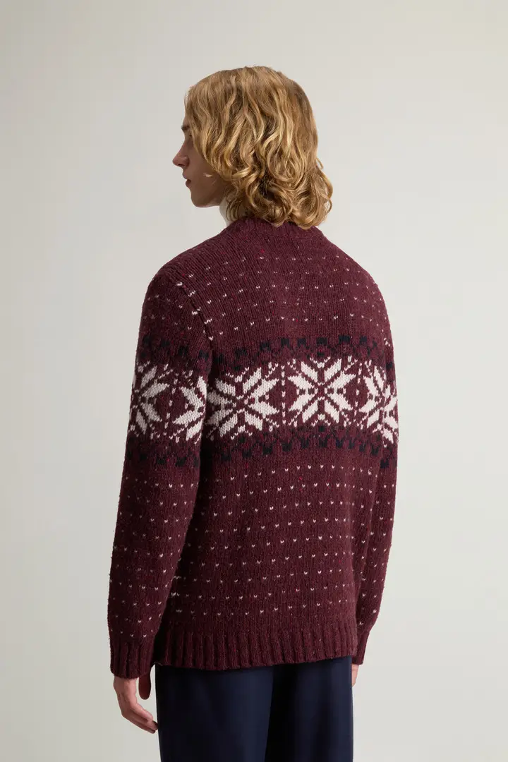 uomo Maglione con motivo Fair Isle in misto lana Bordeaux Wine Fair Isle miniatura 2