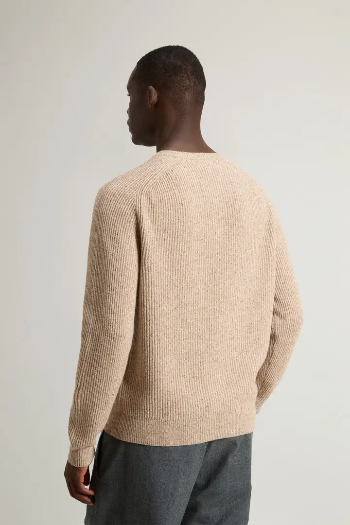 Uomo Maglione girocollo in misto lana Beige Feather Beige miniatura 2