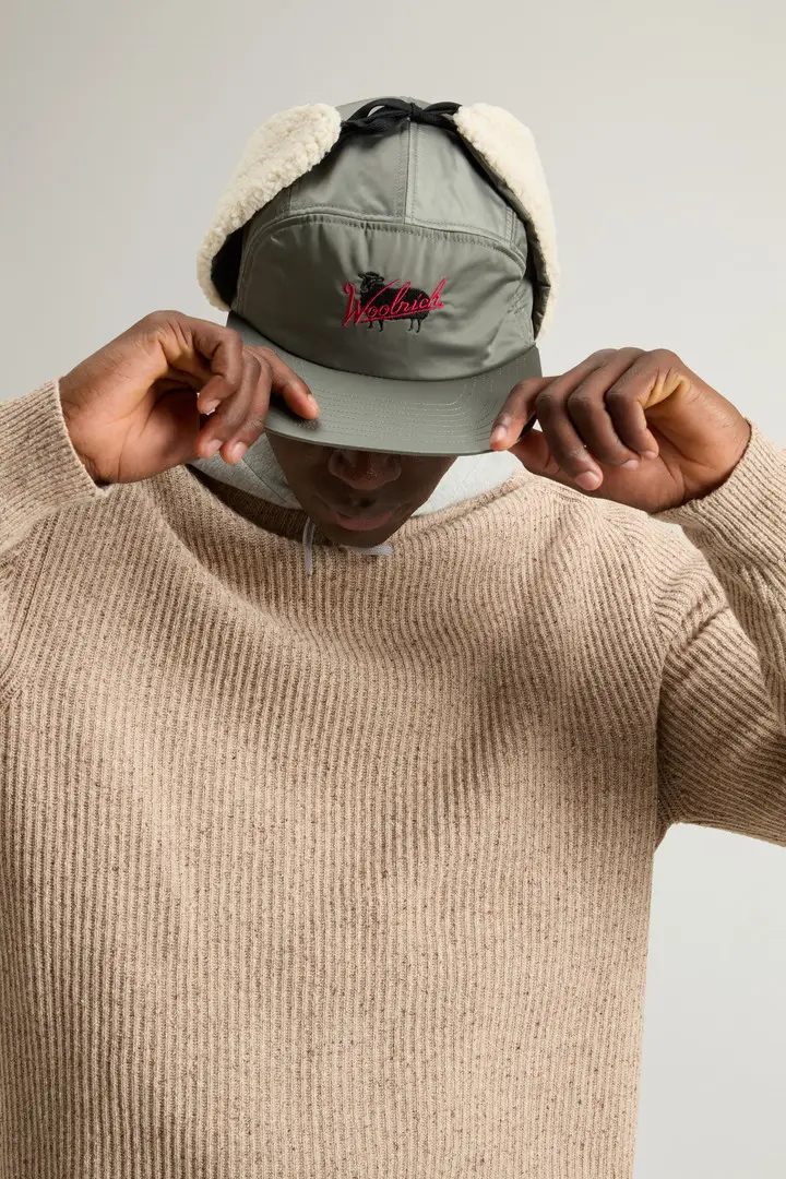 Uomo Maglione girocollo in misto lana Beige Feather Beige miniatura 3